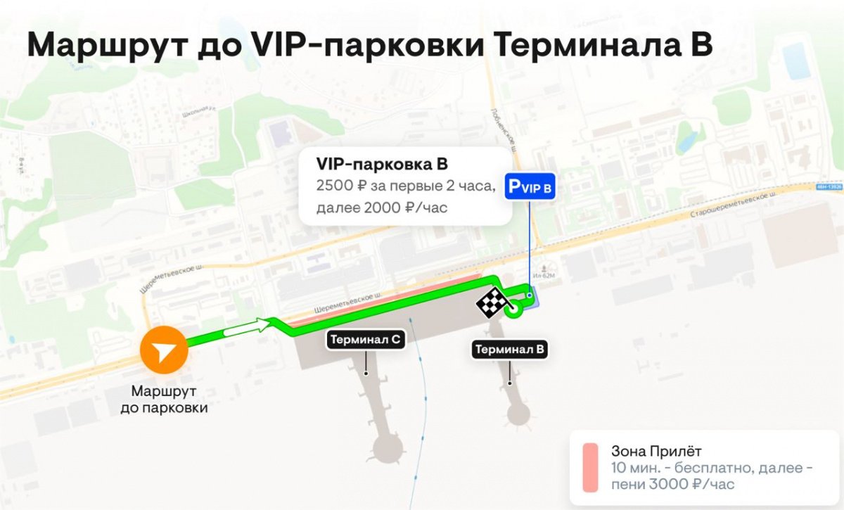 VIP-парковка Терминала B / Международный аэропорт Шереметьево