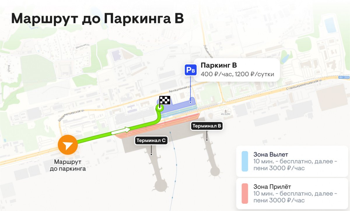 Паркинг Терминала B / Международный аэропорт Шереметьево